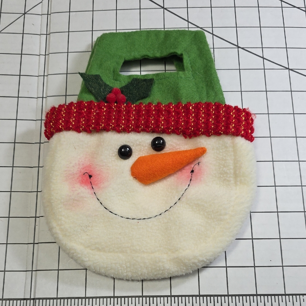 Source‎ Unknown Festive Snowman Bag - Green, Red, Orange, Cream